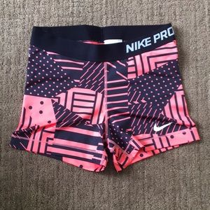 Pink and black Nike pro spandex